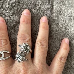 Leaf silver ring